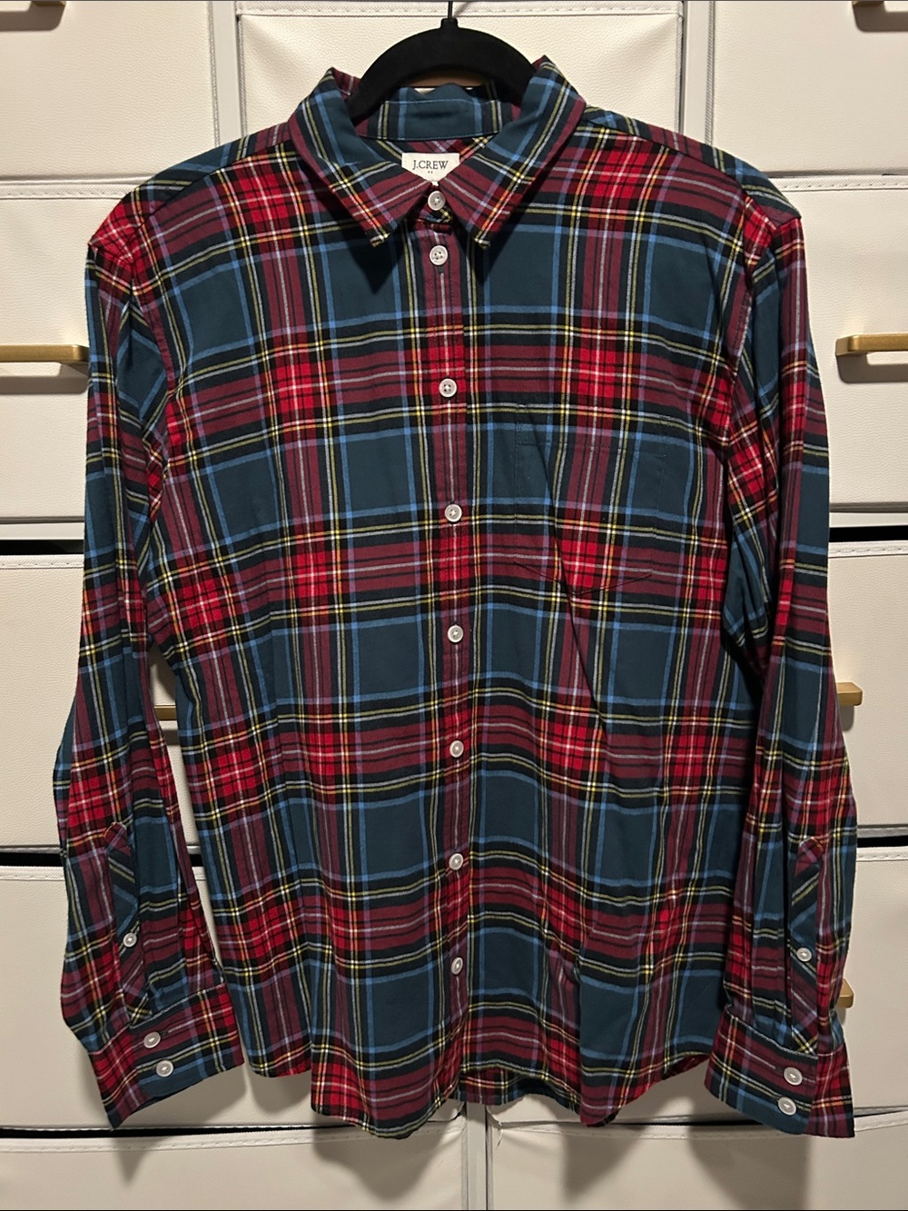 J. Crew Red and Blue Plaid Button-Down Shirt